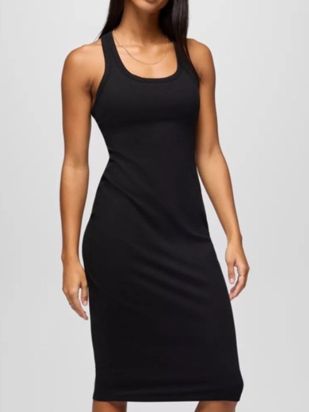 Prana Heavana Midi Dress Black Grey Spacedye Large